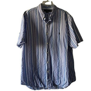 ralph lauren shirt xxl classic fit men button front short sleeves stripes